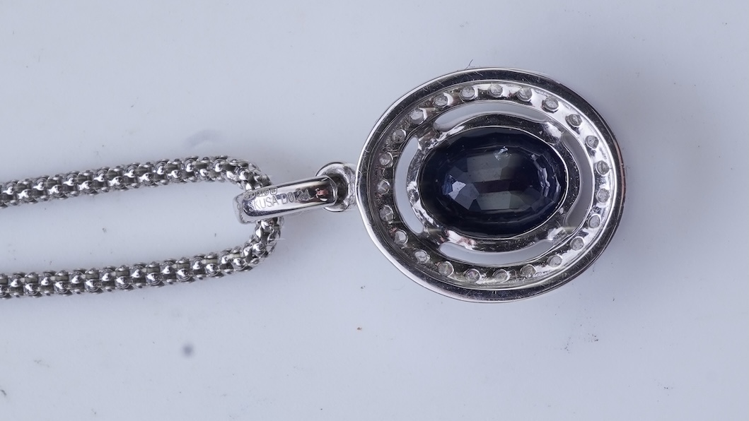 A sapphire and diamond demi-parure